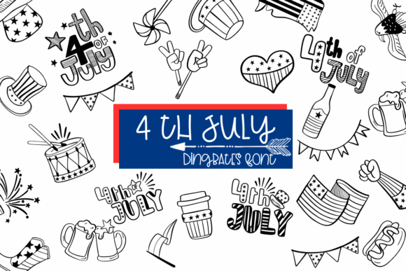 4th July Font: A Sketched Celebration of Creativity