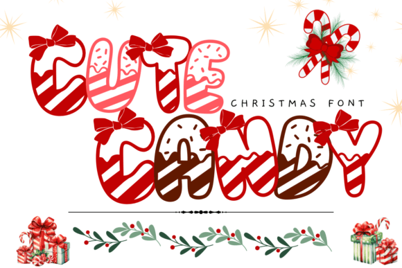 Cute Candy Font: A Delightful Decorative Typeface with Holiday Charm and Everyday Versatility