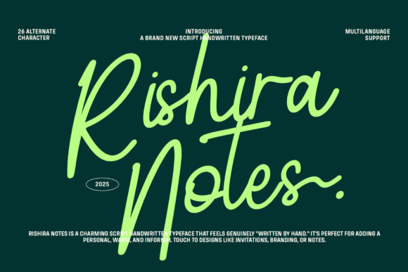 Rishira Notes Regular Font: Bringing Authentic Handwritten Warmth to Digital Design